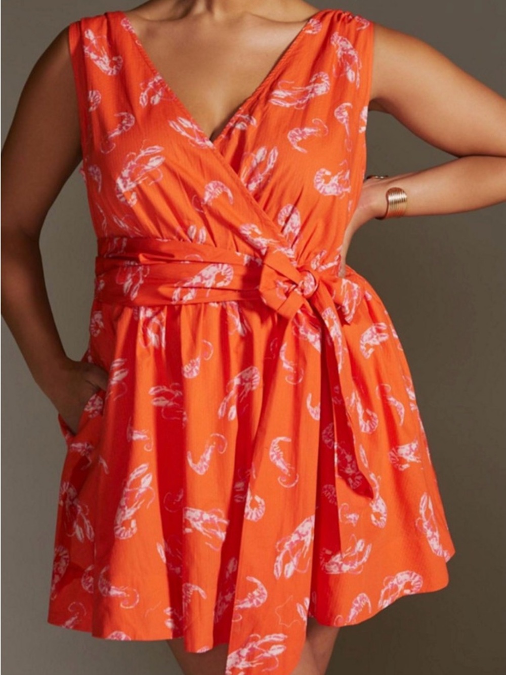 Anthropologie Mainely Lobster Wrap Dress